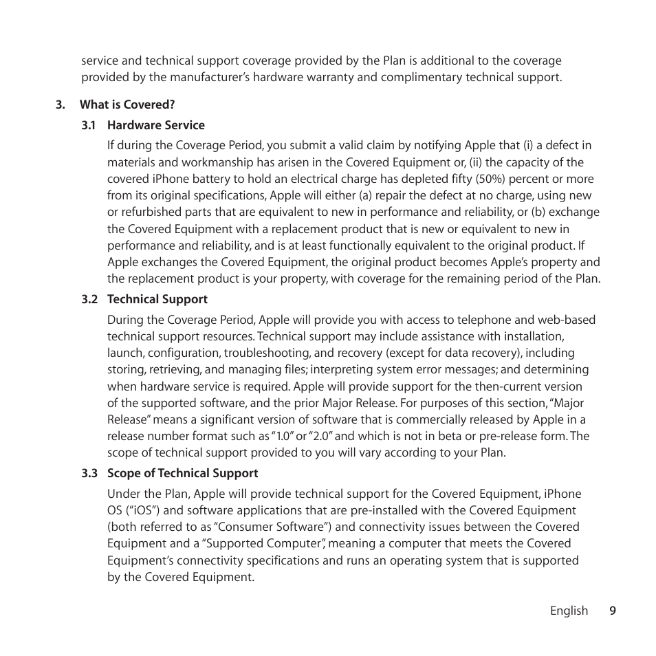 Apple AppleCare Protection Plan for iPhone User Manual | Page 9 / 68