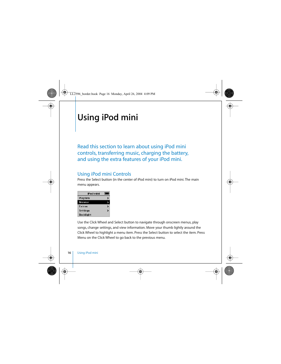 Using ipod mini, Using ipod mini controls | Apple iPod mini User Manual | Page 16 / 64