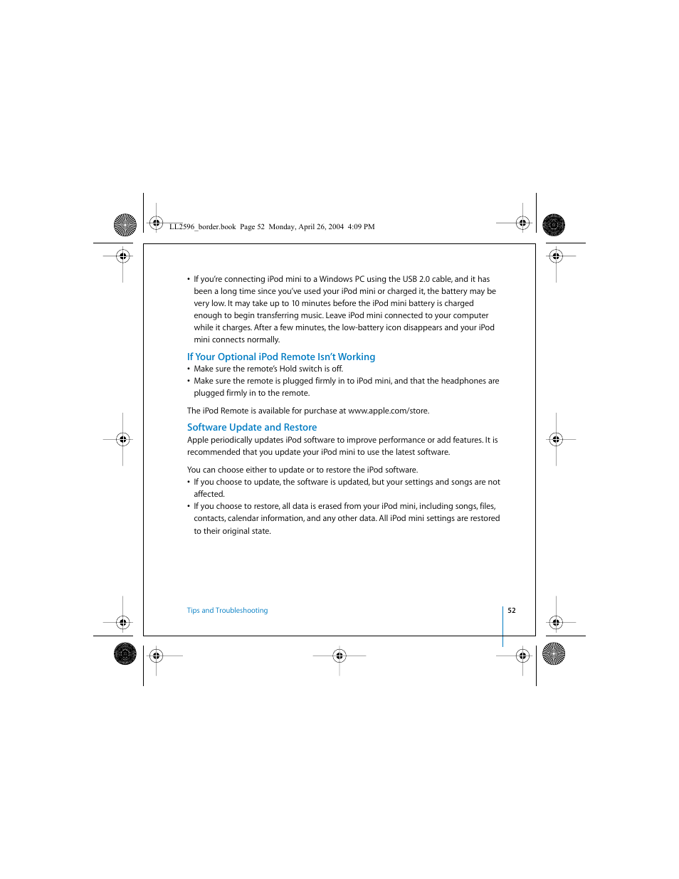 Apple iPod mini User Manual | Page 52 / 64