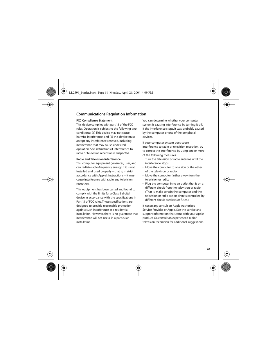 Communications regulation information | Apple iPod mini User Manual | Page 61 / 64