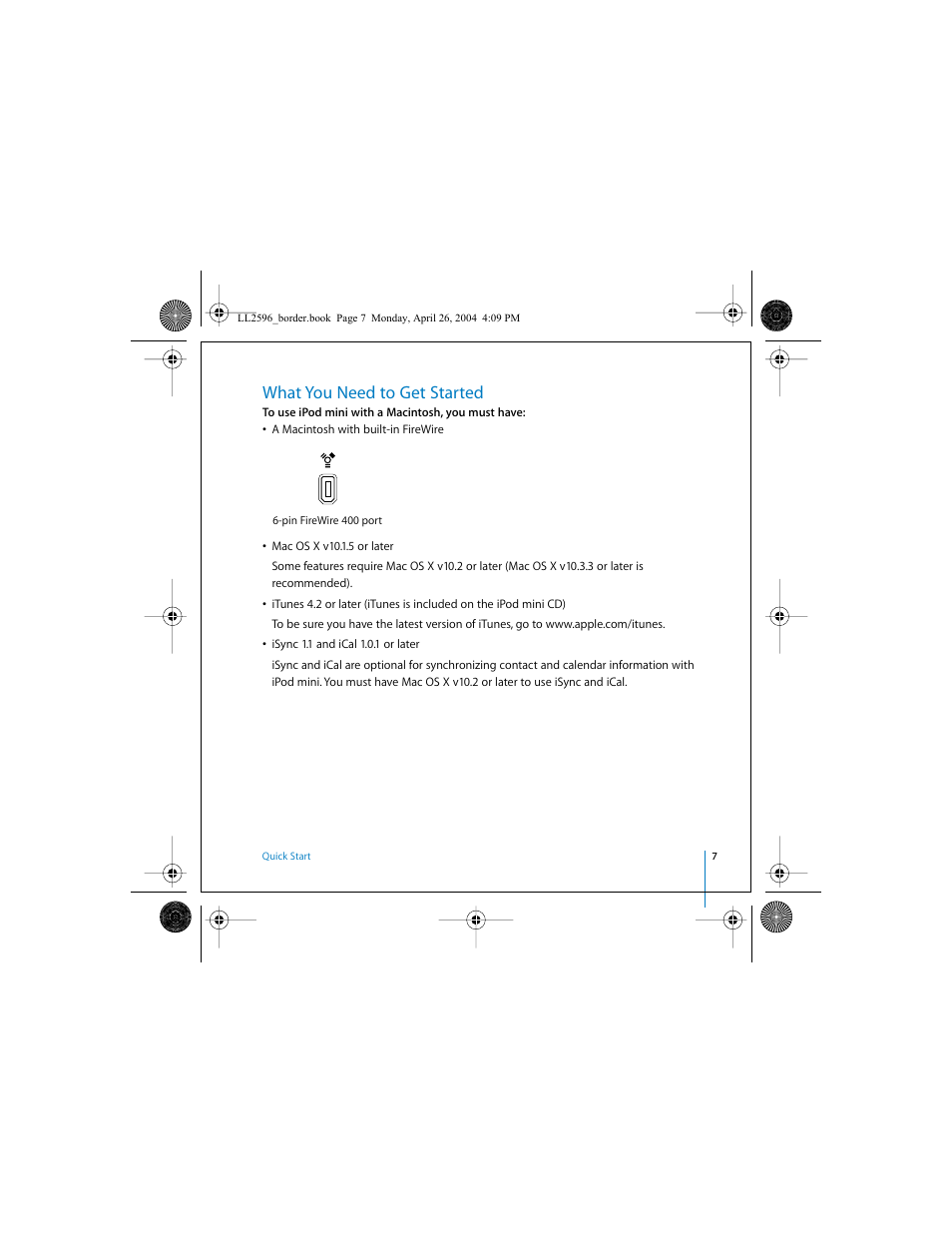 What you need to get started | Apple iPod mini User Manual | Page 7 / 64