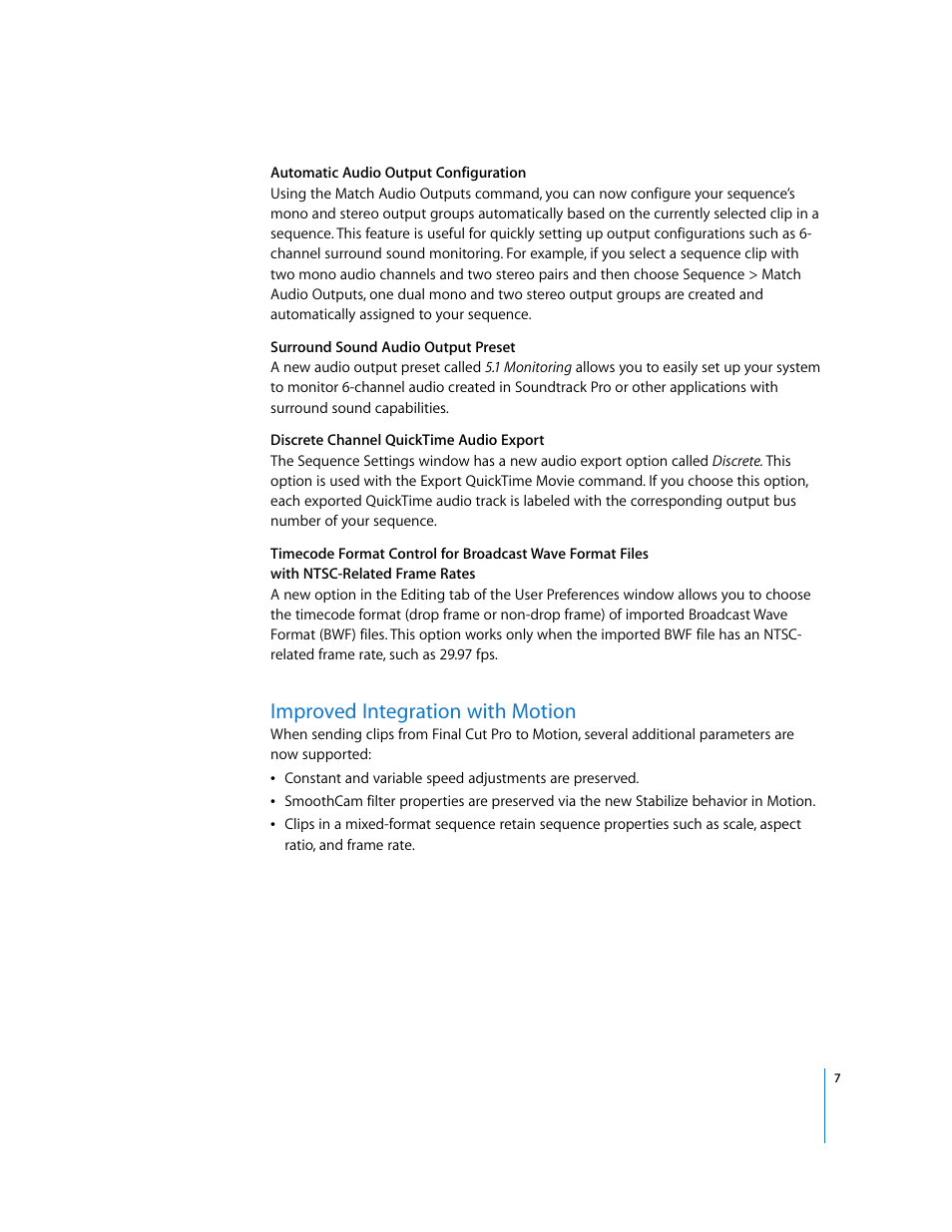 Improved integration with motion | Apple Final Cut Pro 6: New Features User Manual | Page 7 / 10