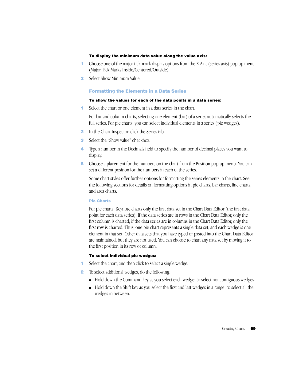 Formatting the elements in a data series, Formatting the elements in a data series 69 | Apple Keynote 1 User Manual | Page 70 / 100