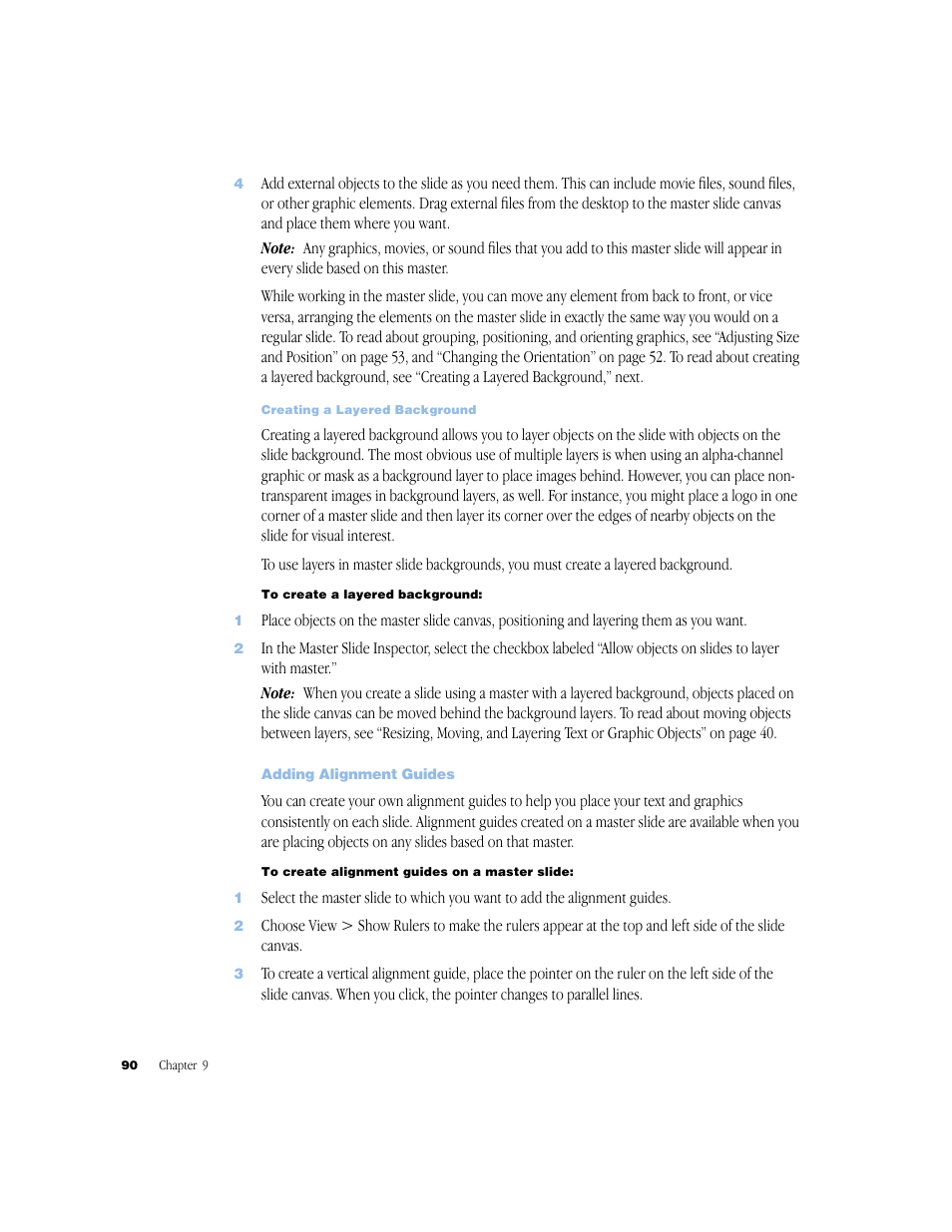Adding alignment guides, Adding alignment guides 90 | Apple Keynote 1 User Manual | Page 91 / 100