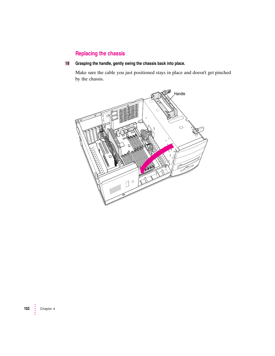 Replacing the chassis | Apple PC Compatibility Card User Manual | Page 102 / 338
