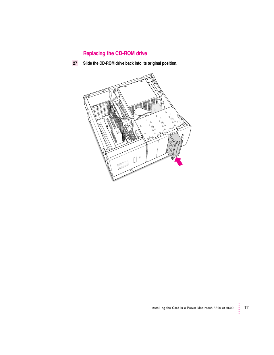 Replacing the cd-rom drive | Apple PC Compatibility Card User Manual | Page 111 / 338