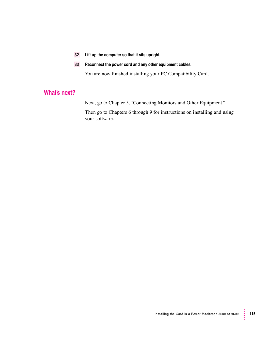 What’s next | Apple PC Compatibility Card User Manual | Page 115 / 338