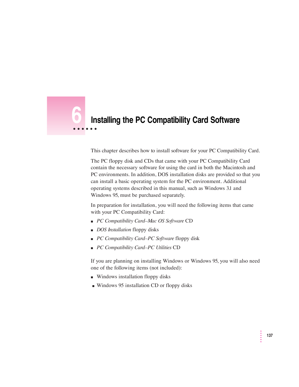 Apple PC Compatibility Card User Manual | Page 137 / 338