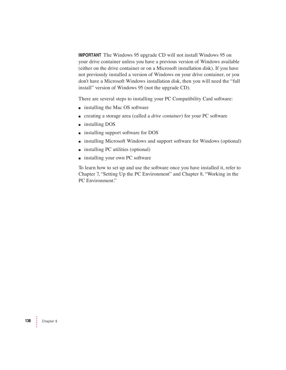 Apple PC Compatibility Card User Manual | Page 138 / 338