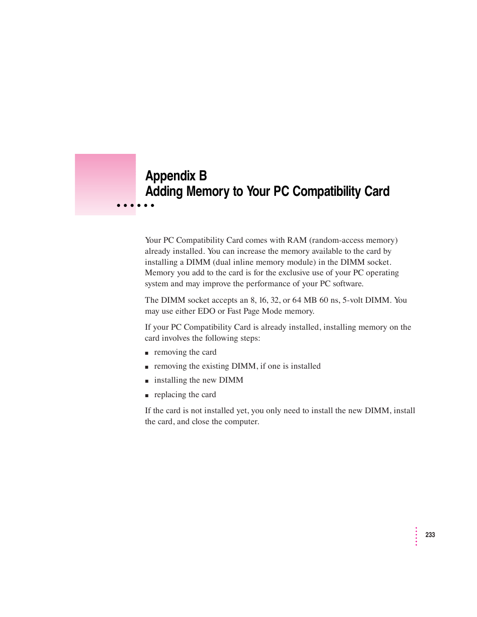 Apple PC Compatibility Card User Manual | Page 233 / 338