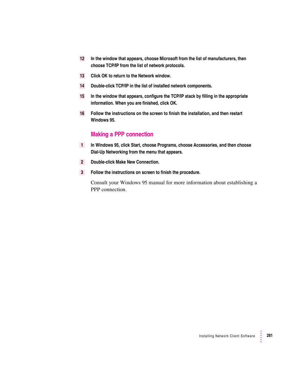 Making a ppp connection | Apple PC Compatibility Card User Manual | Page 281 / 338