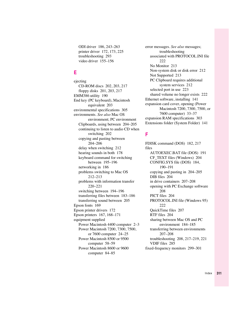 Apple PC Compatibility Card User Manual | Page 311 / 338