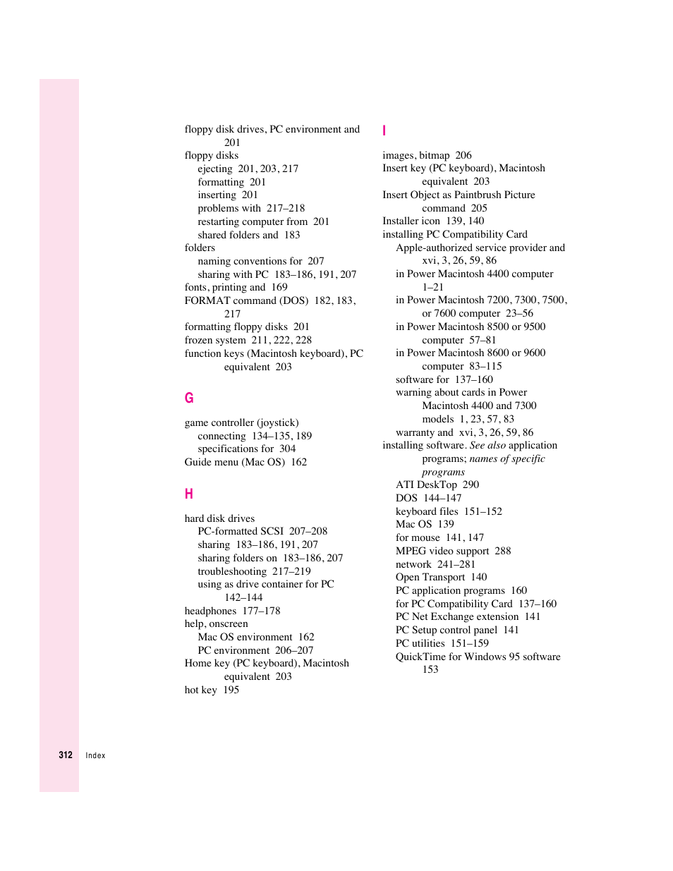 Apple PC Compatibility Card User Manual | Page 312 / 338