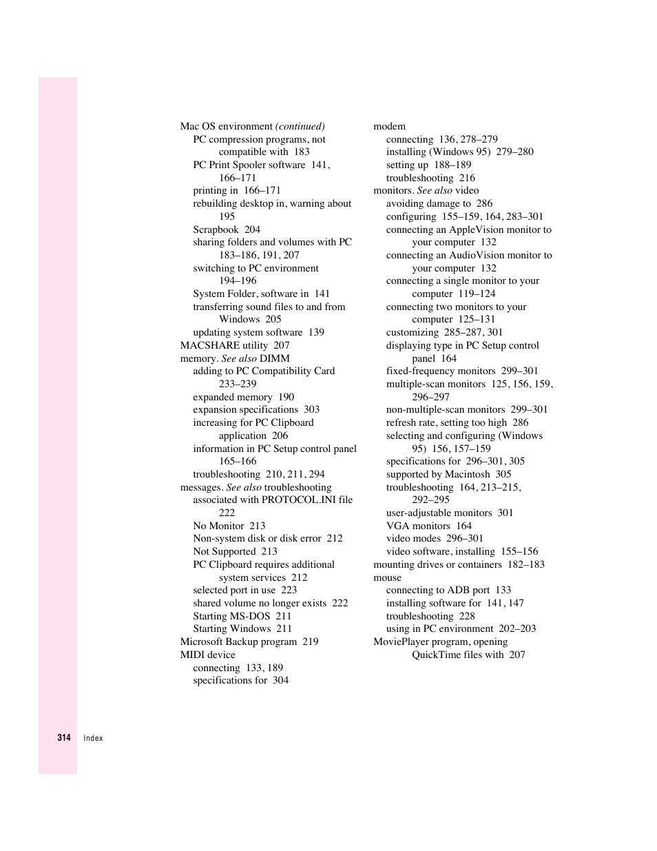 Apple PC Compatibility Card User Manual | Page 314 / 338