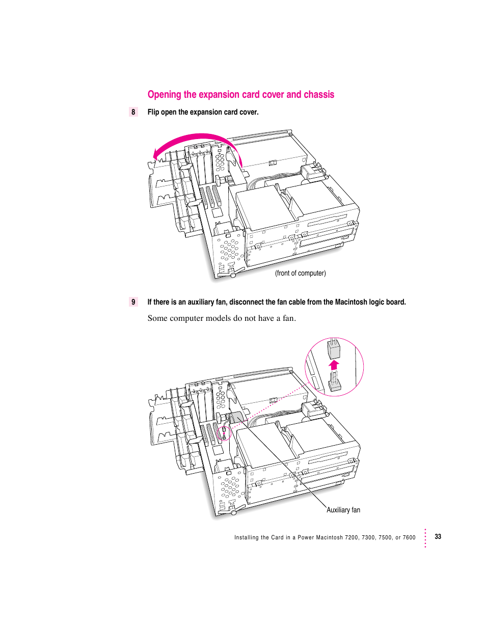 Opening the expansion card cover and chassis | Apple PC Compatibility Card User Manual | Page 33 / 338