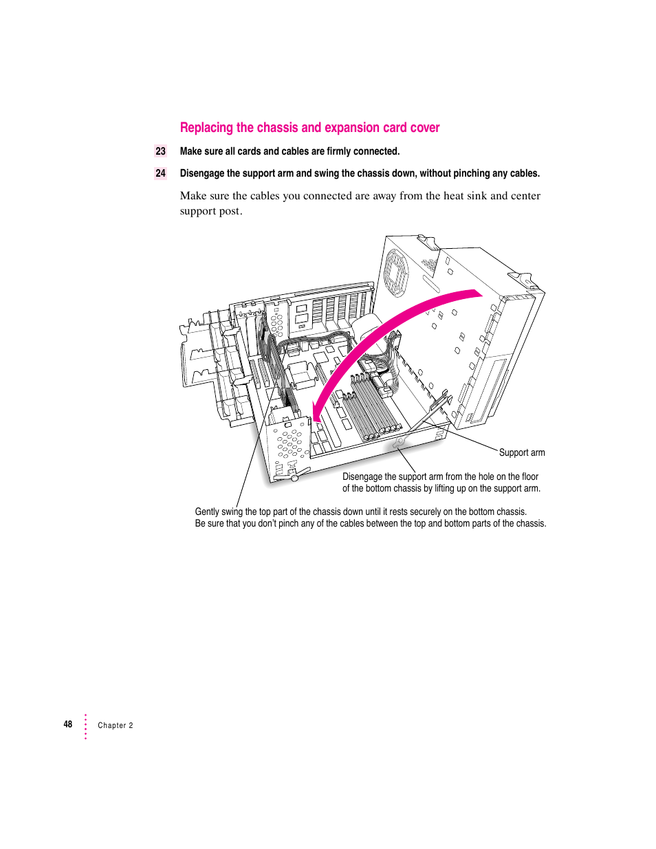 Replacing the chassis and expansion card cover | Apple PC Compatibility Card User Manual | Page 48 / 338