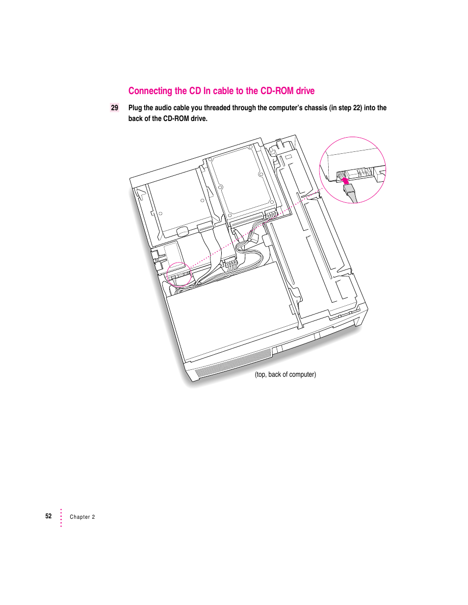 Connecting the cd in cable to the cd-rom drive | Apple PC Compatibility Card User Manual | Page 52 / 338