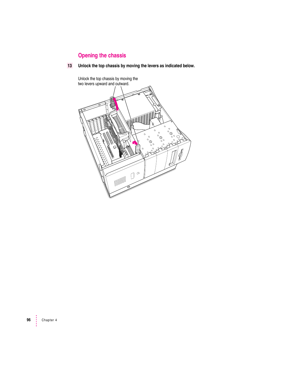 Opening the chassis | Apple PC Compatibility Card User Manual | Page 96 / 338