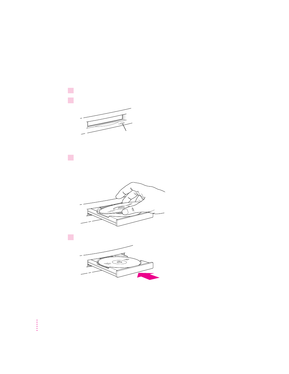 Inserting a cd-rom disc | Apple Power Macintosh 8500/150 Series User Manual | Page 74 / 180