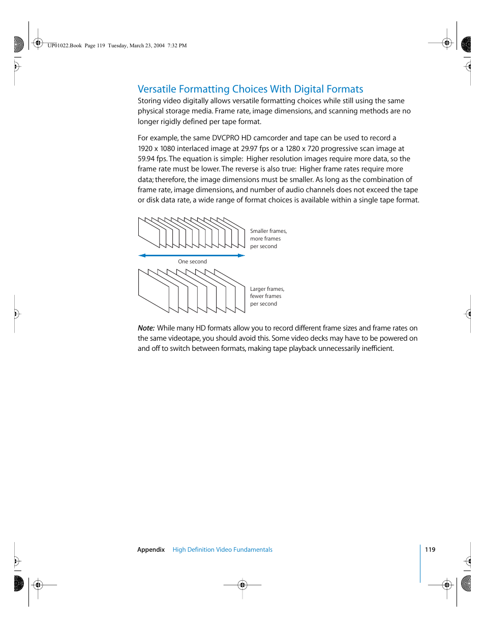 Versatile formatting choices with digital formats | Apple Final Cut Pro HD (4.5): New Features User Manual | Page 119 / 125