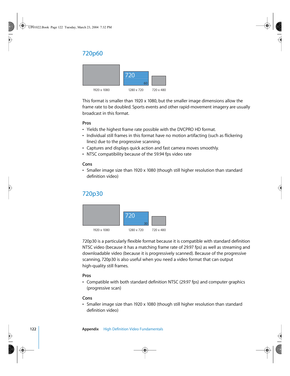 720p60, 720p30 | Apple Final Cut Pro HD (4.5): New Features User Manual | Page 122 / 125
