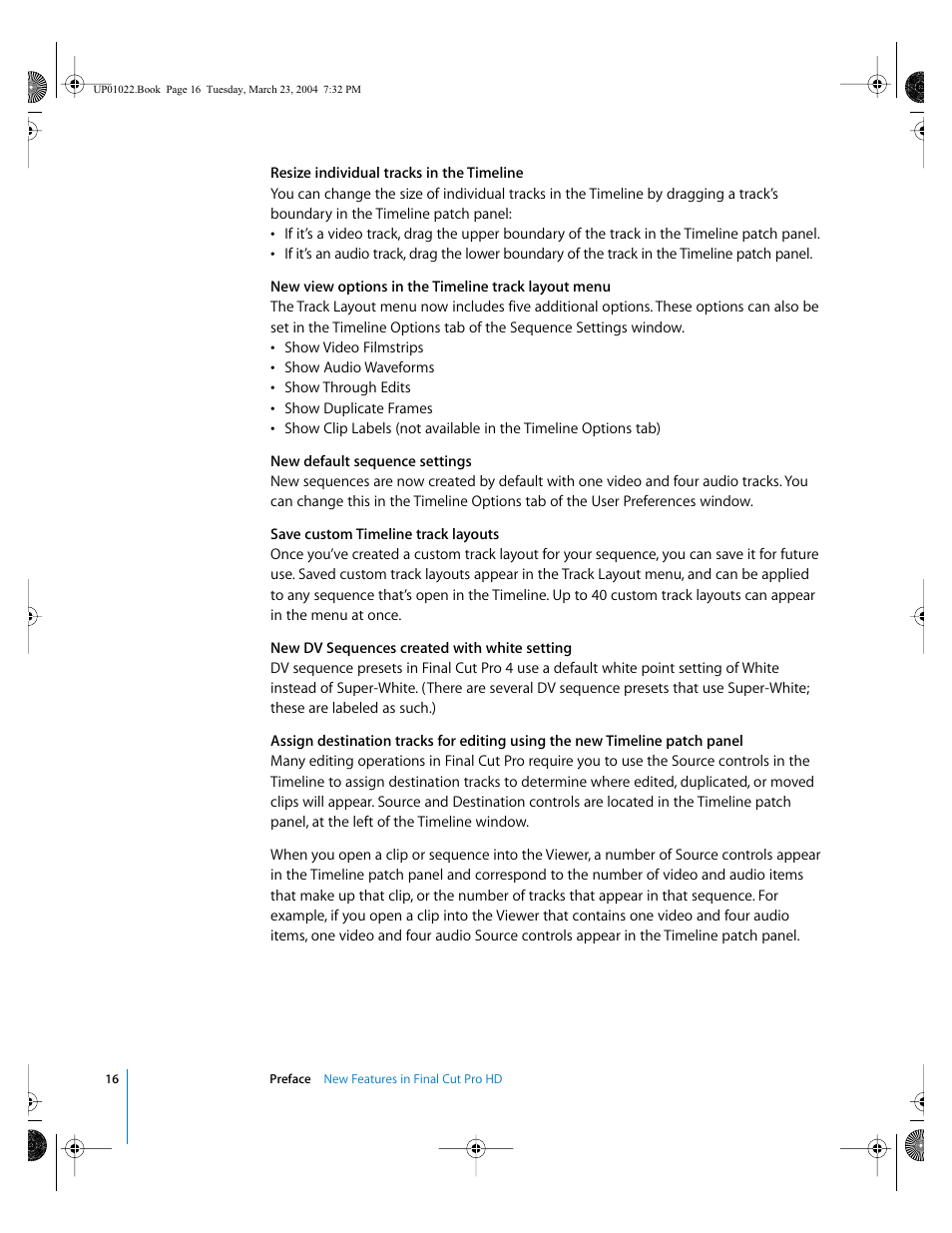 Apple Final Cut Pro HD (4.5): New Features User Manual | Page 16 / 125