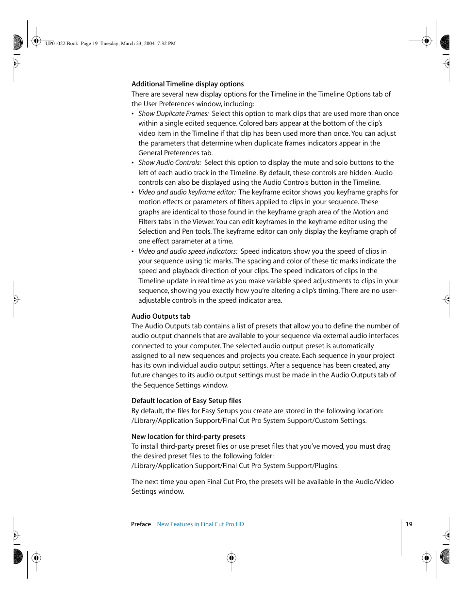 Apple Final Cut Pro HD (4.5): New Features User Manual | Page 19 / 125