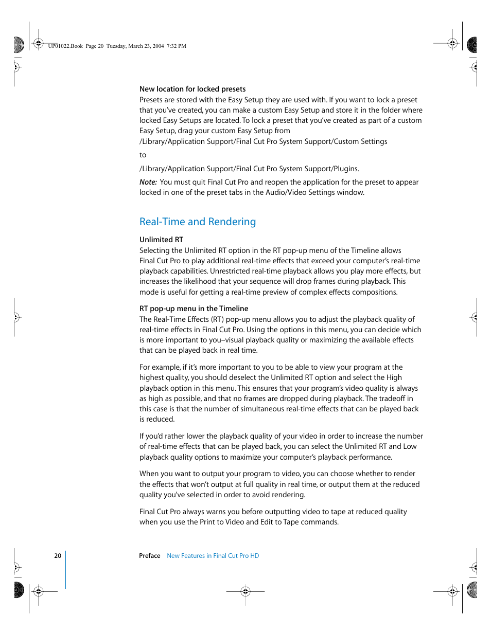 Real-time and rendering | Apple Final Cut Pro HD (4.5): New Features User Manual | Page 20 / 125