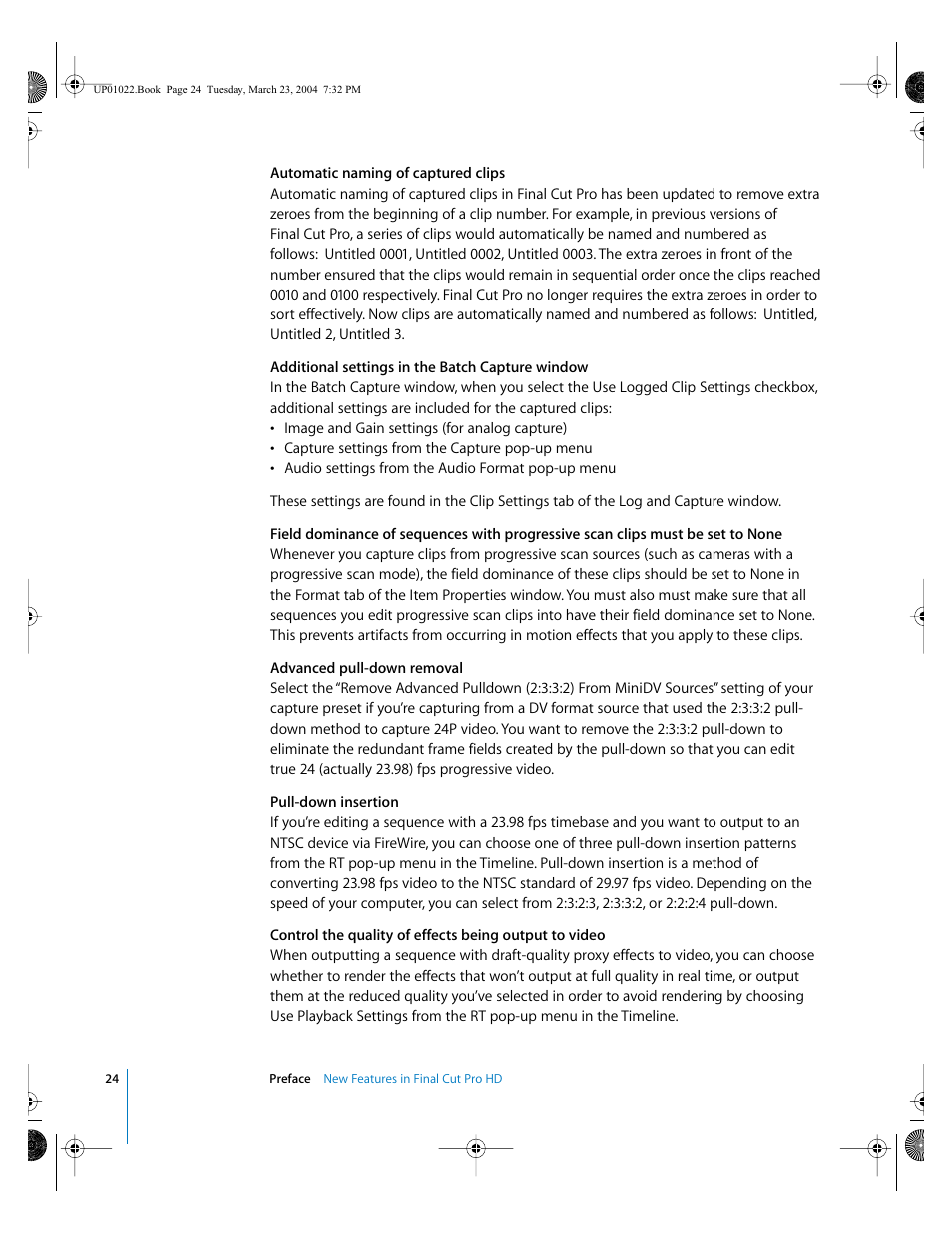 Apple Final Cut Pro HD (4.5): New Features User Manual | Page 24 / 125