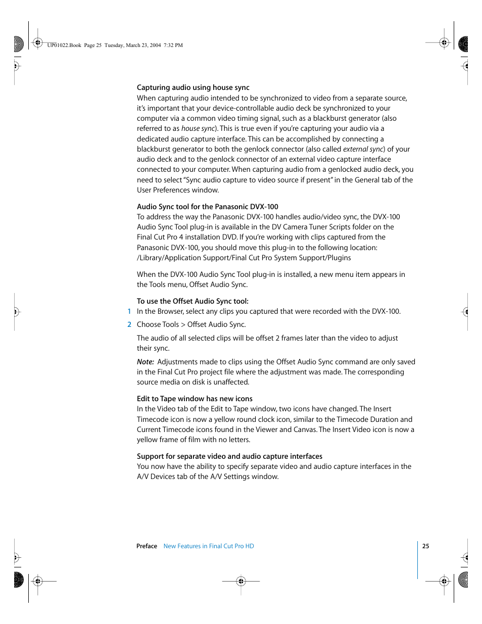 Apple Final Cut Pro HD (4.5): New Features User Manual | Page 25 / 125