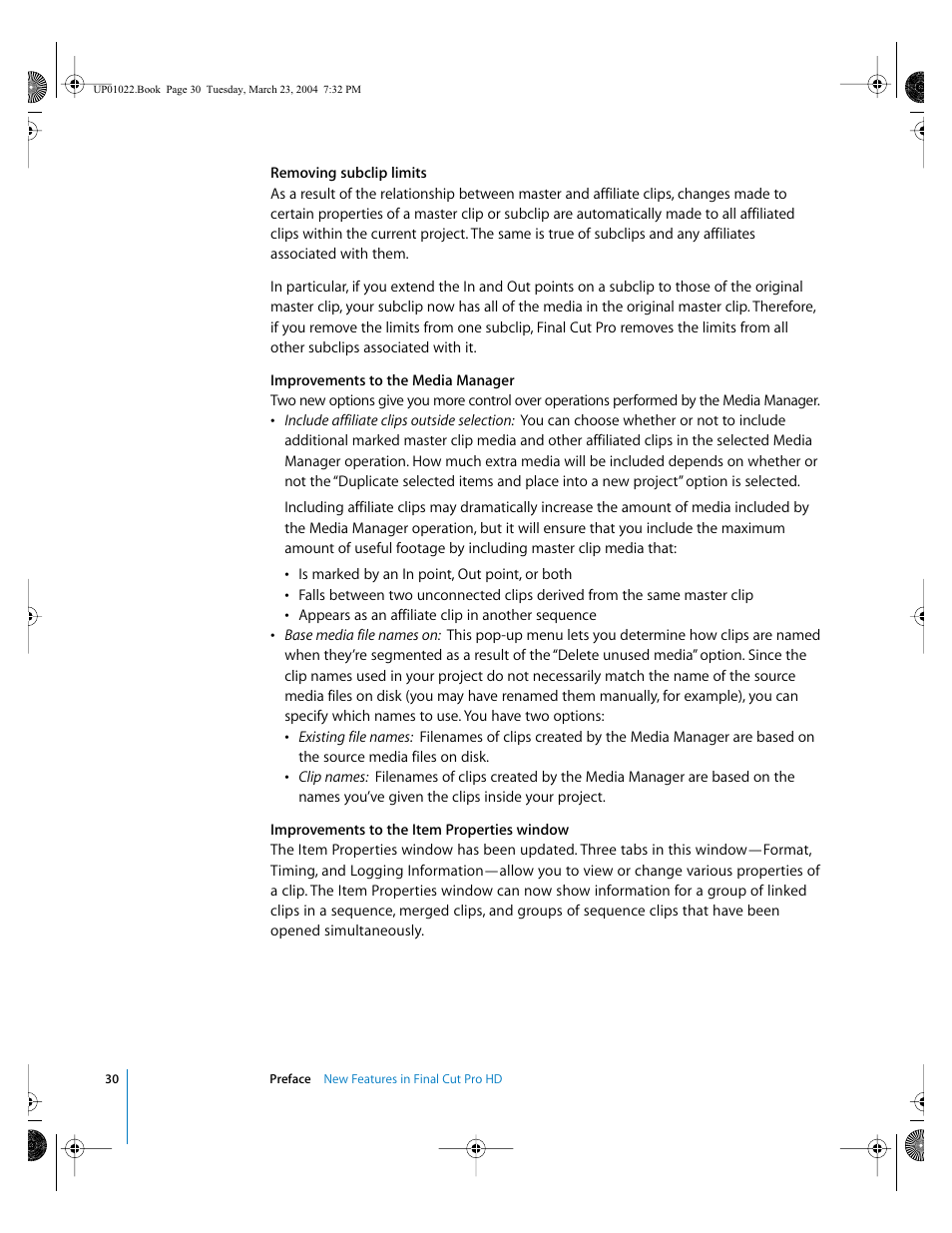 Apple Final Cut Pro HD (4.5): New Features User Manual | Page 30 / 125