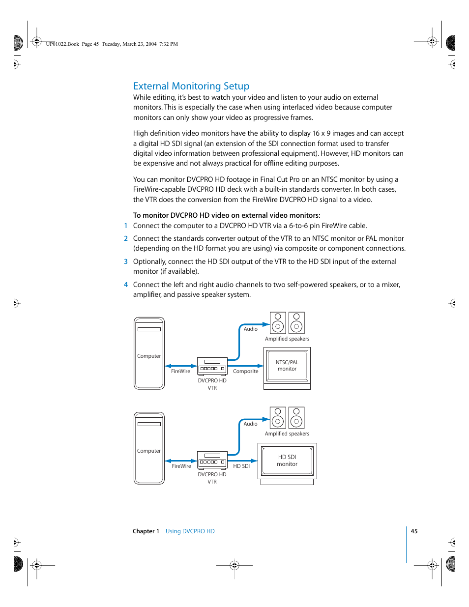 External monitoring setup | Apple Final Cut Pro HD (4.5): New Features User Manual | Page 45 / 125