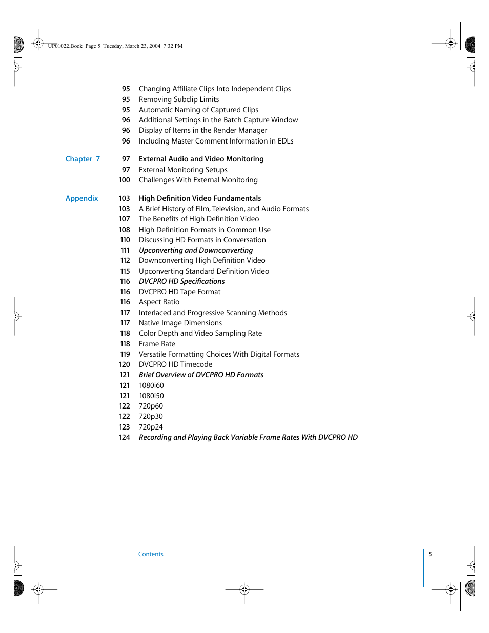 Apple Final Cut Pro HD (4.5): New Features User Manual | Page 5 / 125