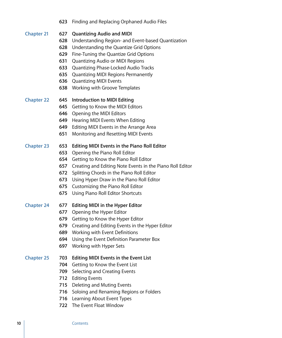 Apple Logic Pro 9 User Manual | Page 10 / 1340