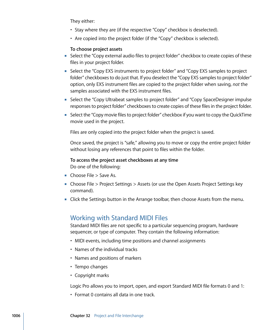 Working with standard midi files | Apple Logic Pro 9 User Manual | Page 1006 / 1340