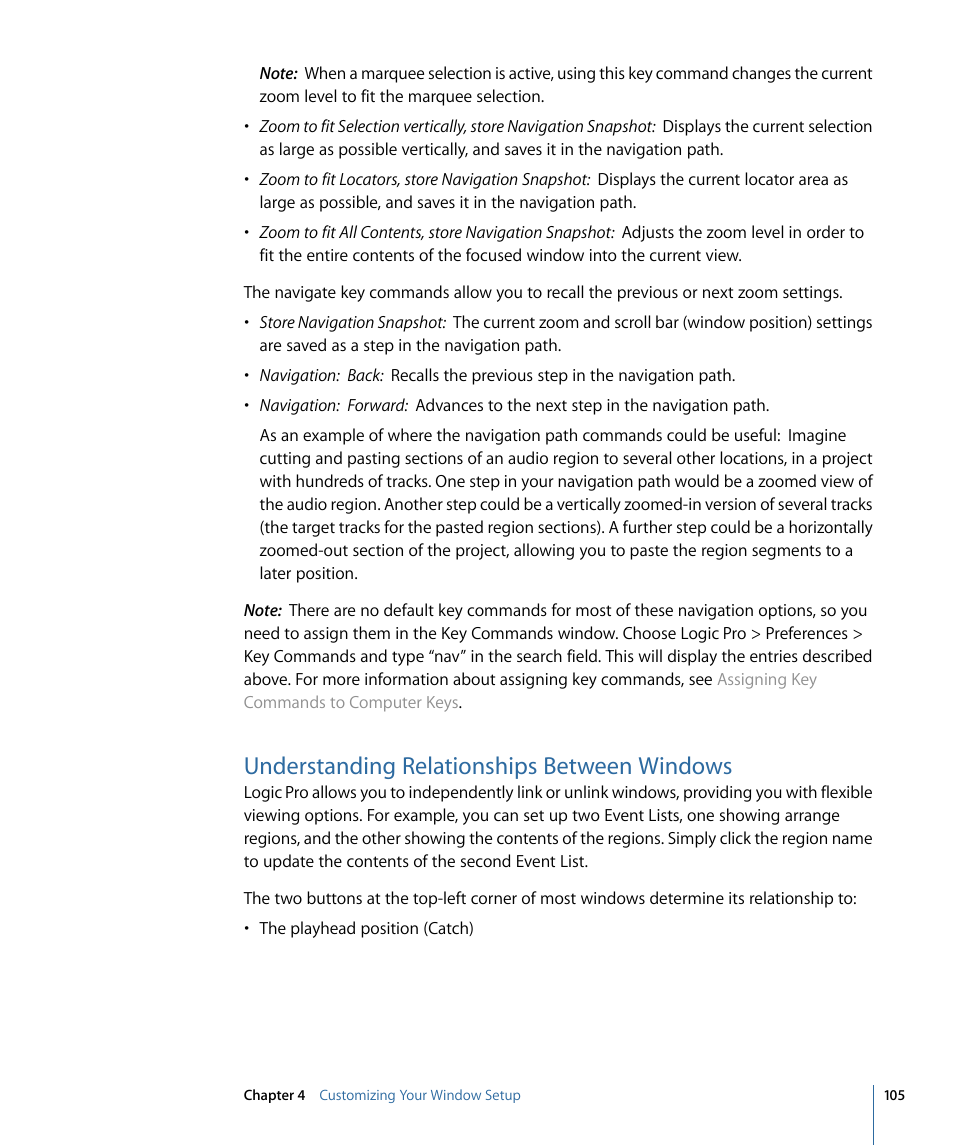 Understanding relationships between windows | Apple Logic Pro 9 User Manual | Page 105 / 1340