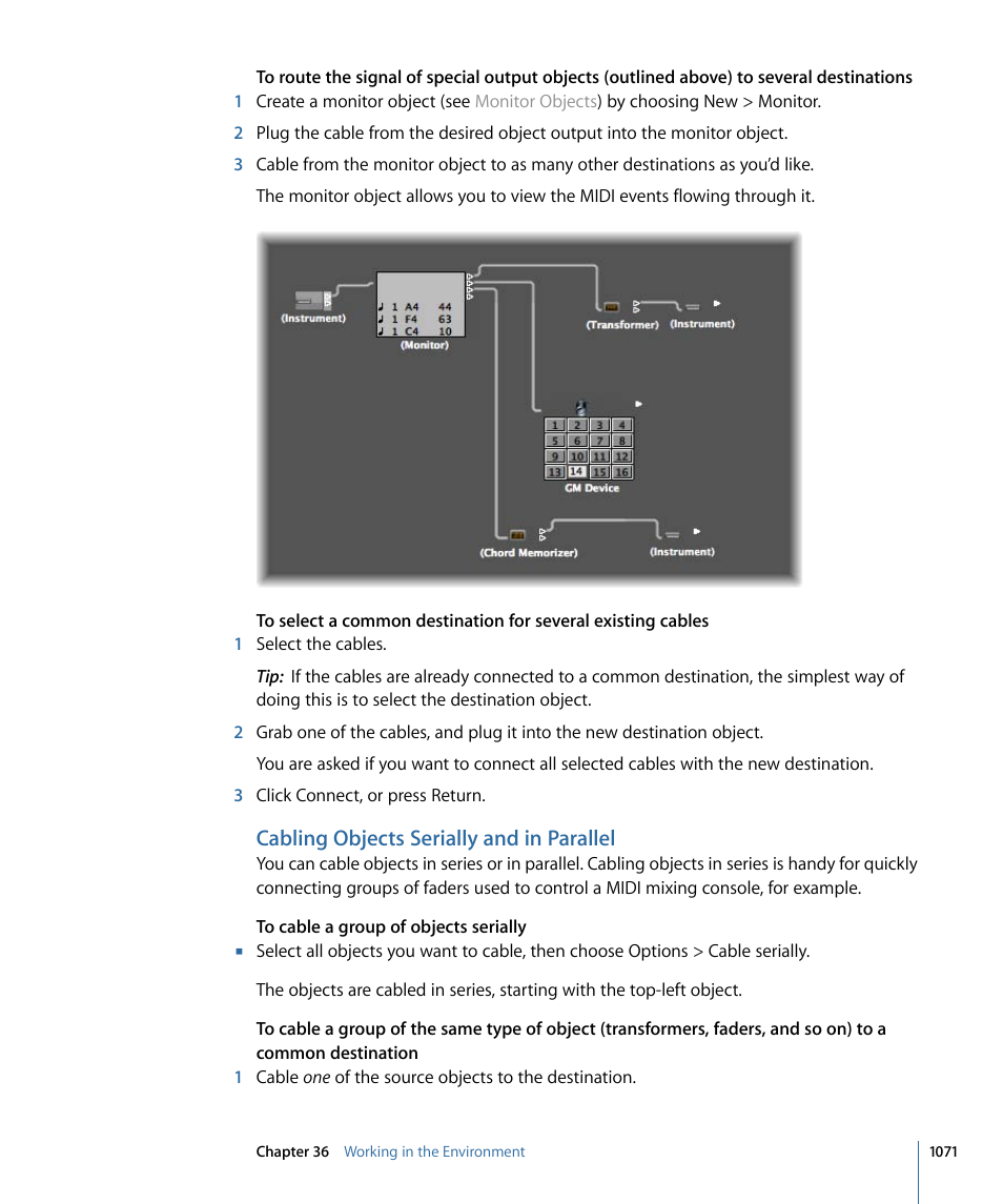 Cabling objects serially and in parallel | Apple Logic Pro 9 User Manual | Page 1071 / 1340