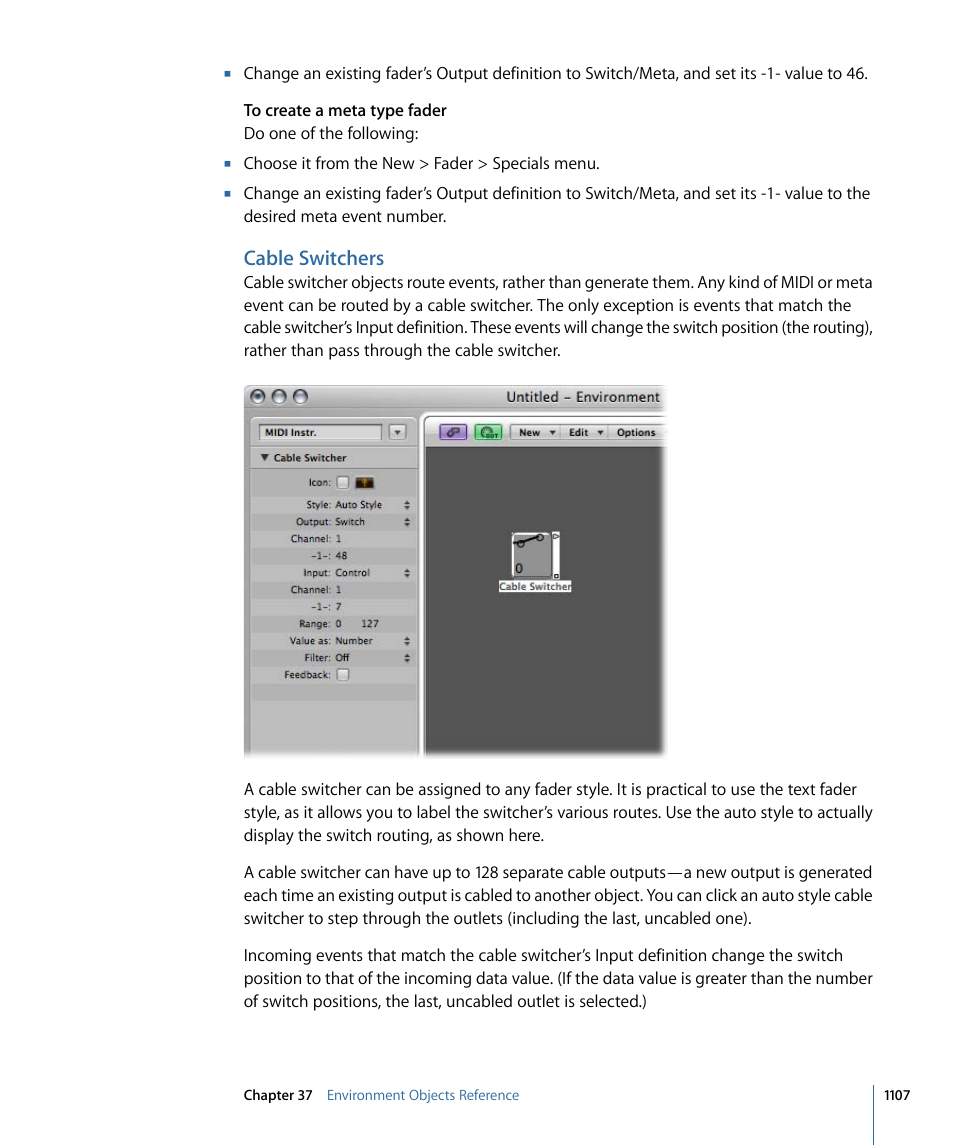 Cable switchers | Apple Logic Pro 9 User Manual | Page 1107 / 1340