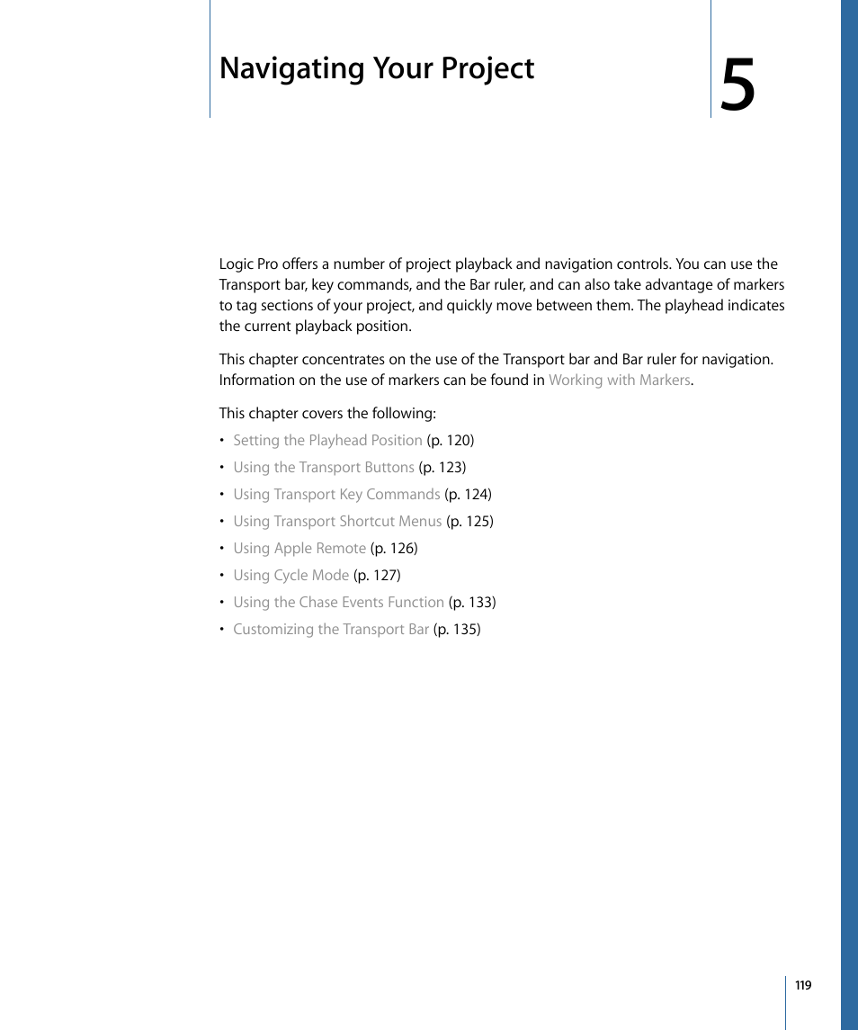 Navigating your project | Apple Logic Pro 9 User Manual | Page 119 / 1340