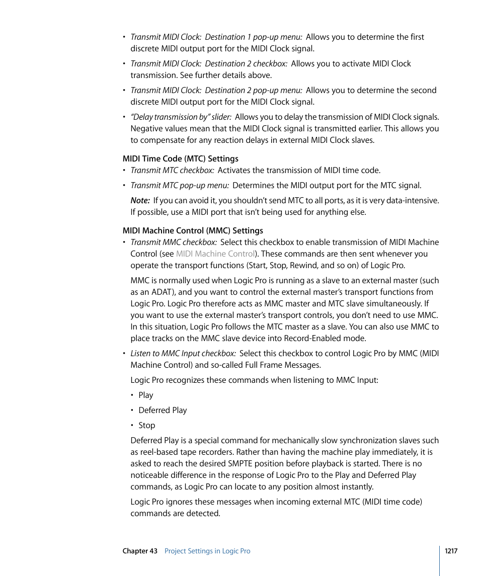 Apple Logic Pro 9 User Manual | Page 1217 / 1340