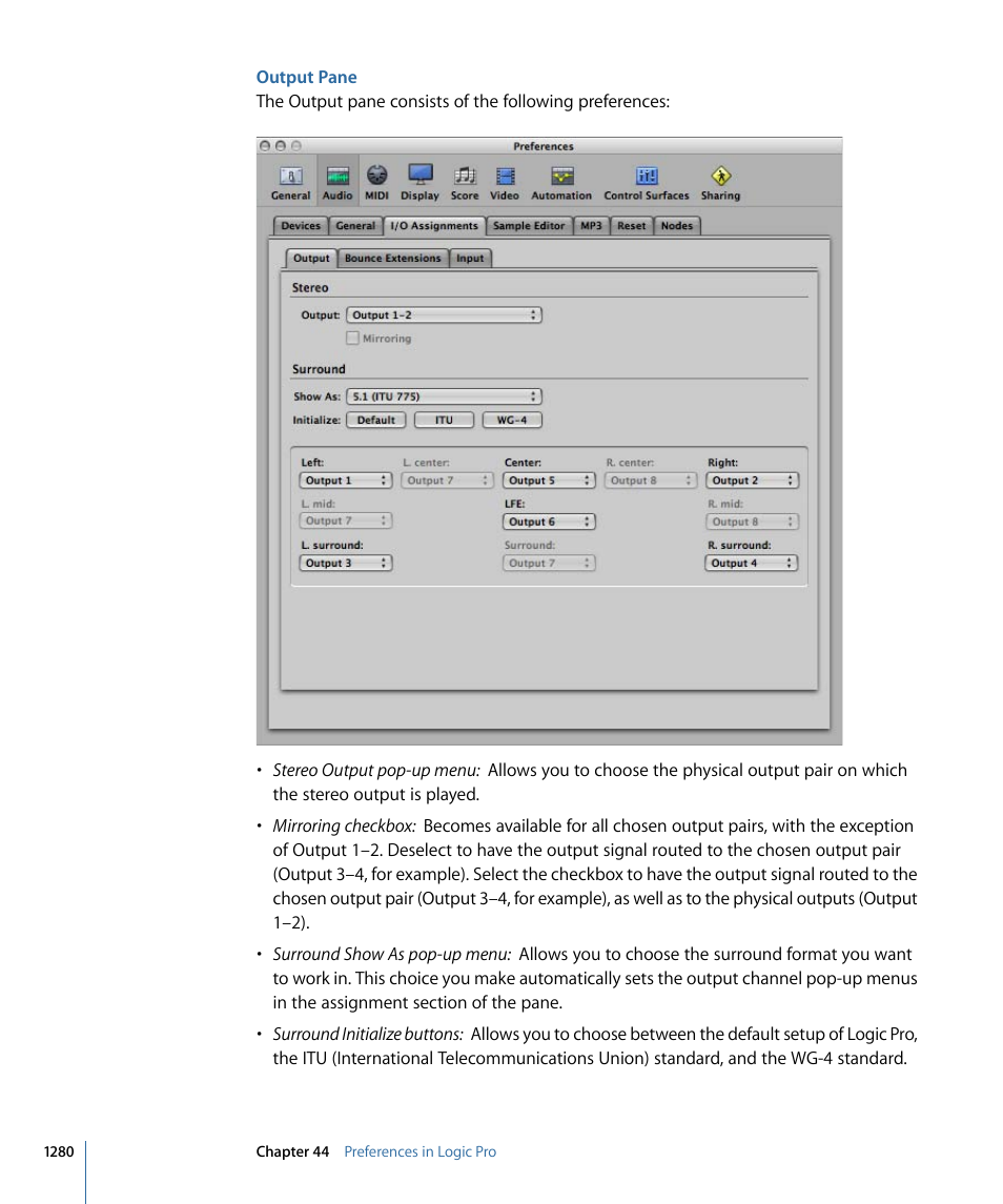 Output pane | Apple Logic Pro 9 User Manual | Page 1280 / 1340