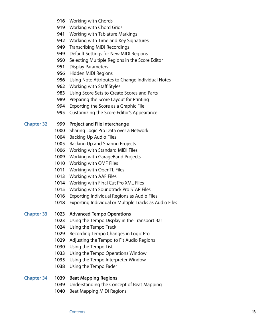 Apple Logic Pro 9 User Manual | Page 13 / 1340