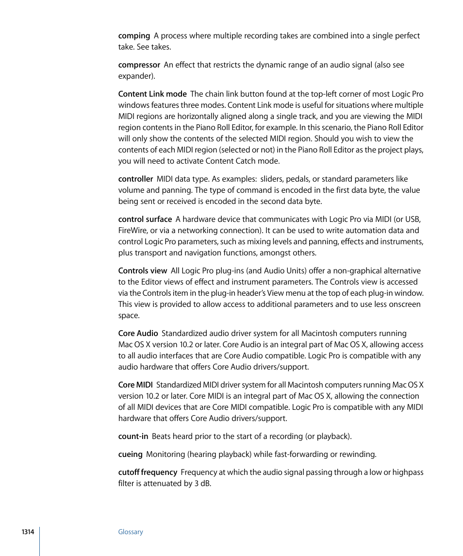 Apple Logic Pro 9 User Manual | Page 1314 / 1340