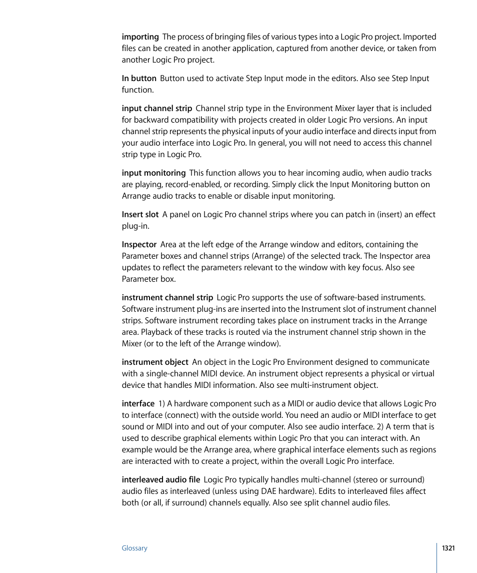 Apple Logic Pro 9 User Manual | Page 1321 / 1340