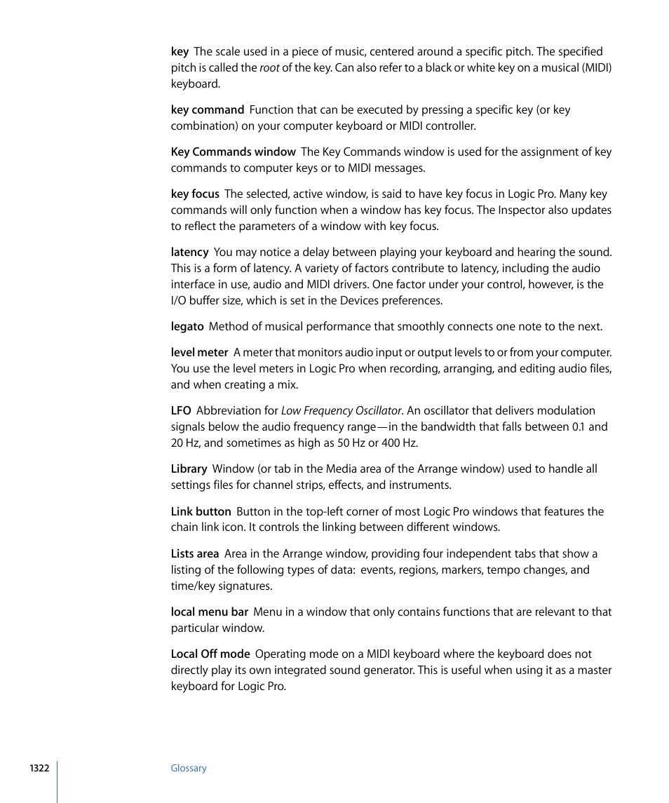 Apple Logic Pro 9 User Manual | Page 1322 / 1340