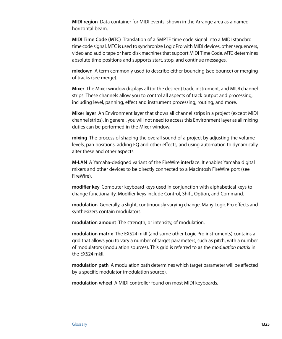 Apple Logic Pro 9 User Manual | Page 1325 / 1340