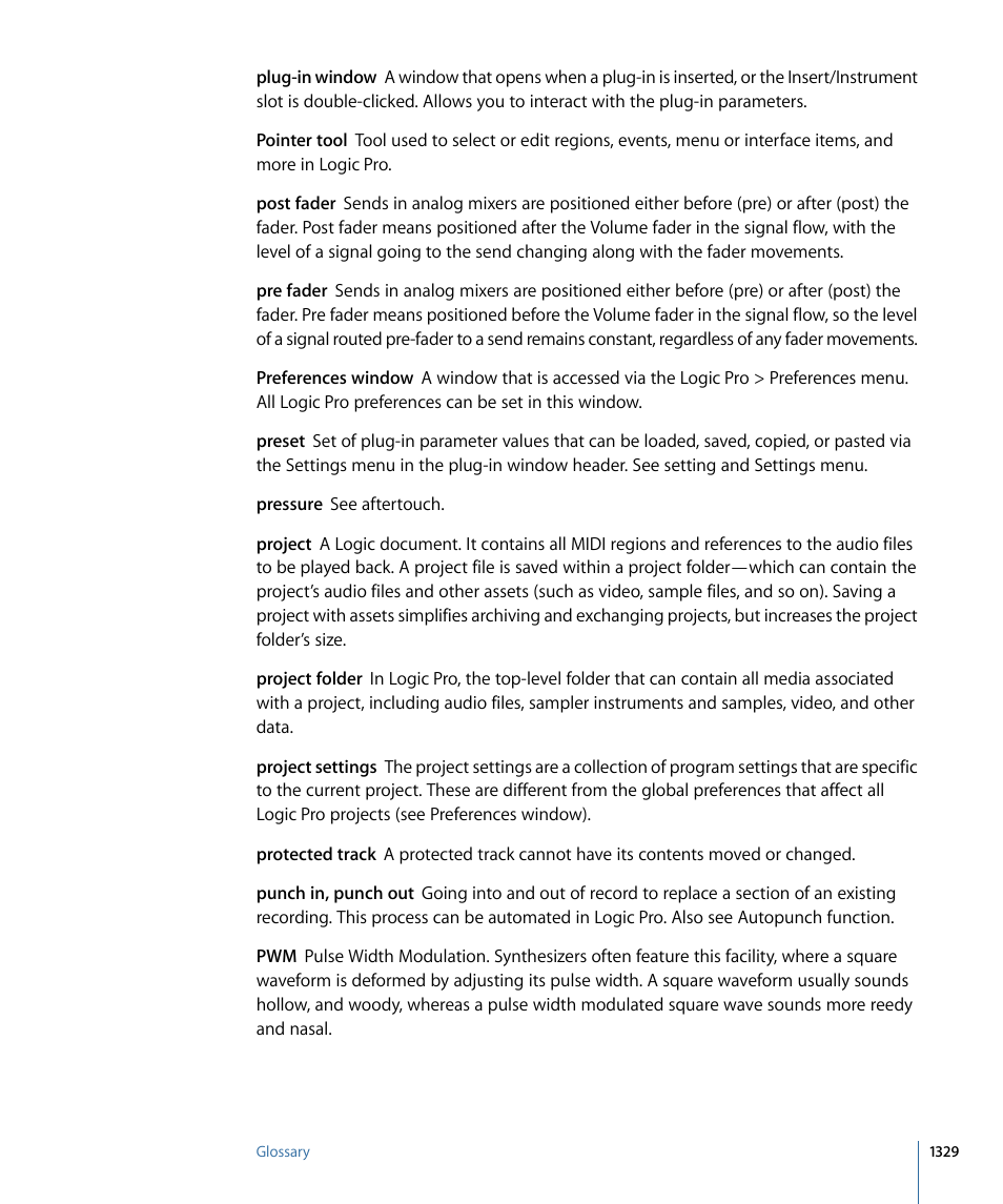 Apple Logic Pro 9 User Manual | Page 1329 / 1340
