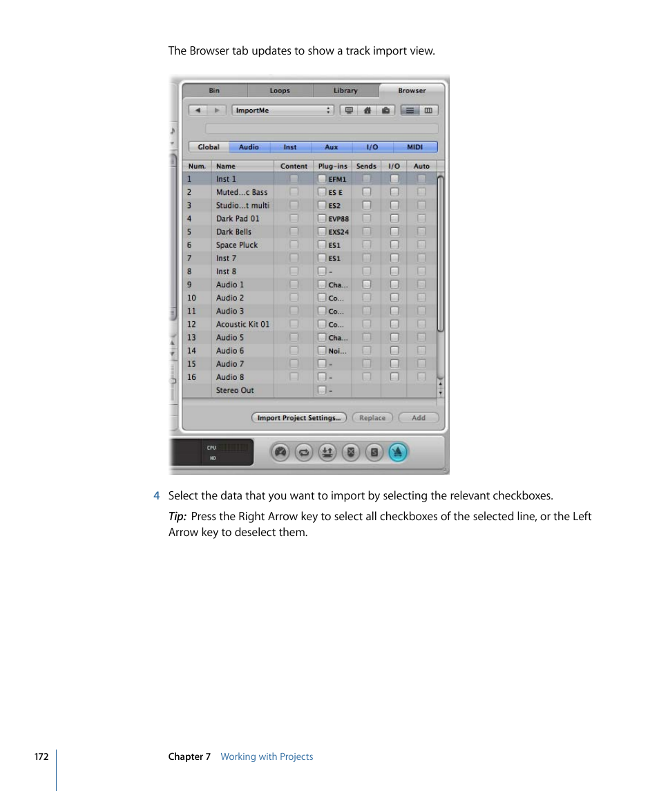 Apple Logic Pro 9 User Manual | Page 172 / 1340
