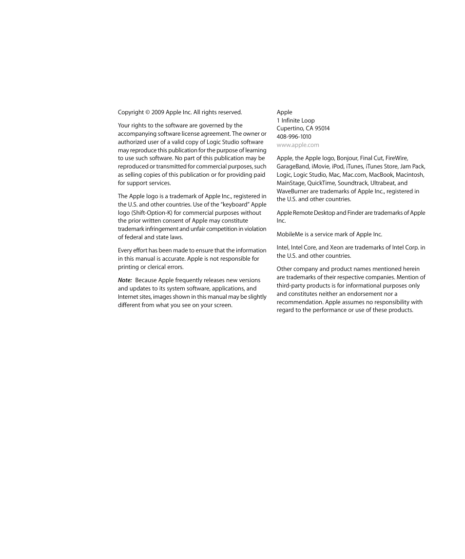 Apple Logic Pro 9 User Manual | Page 2 / 1340