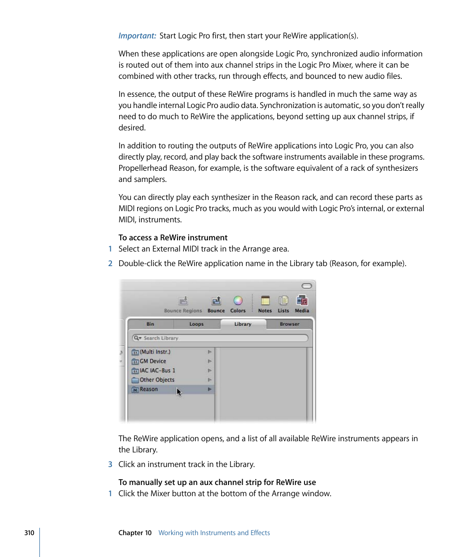 Apple Logic Pro 9 User Manual | Page 310 / 1340